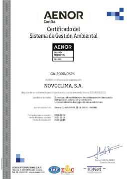 CERTIFICADO GESTIÓN AMBIENTAL ISO 14001:2015
