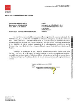 REGISTRO DE EMPRESAS ACREDITADAS DEL SECTOR DE LA CONSTRUCCIÓN (REA)